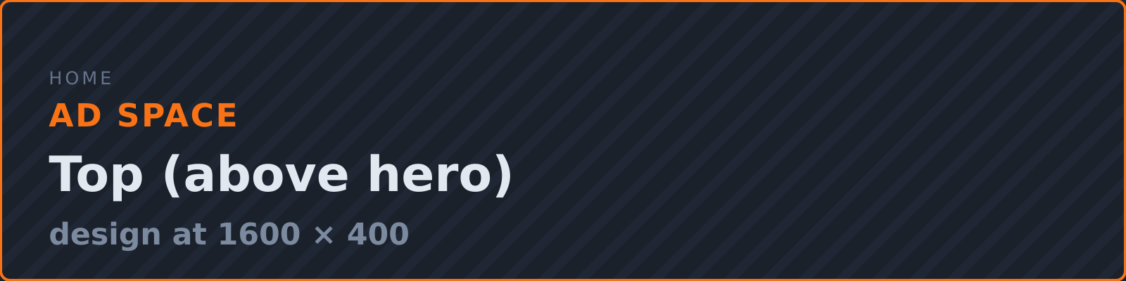 [AD SPACE] Home · Top (above hero) — design 1600x400