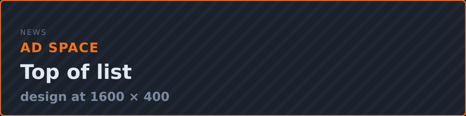 [AD SPACE] News · Top of list — design 1600x400