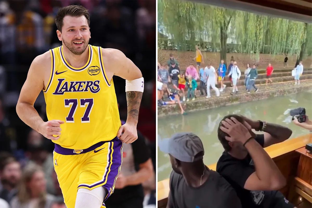 Luka Dončić Stunned by Fan's Bold River Dive for T-Shirt in Slovenia